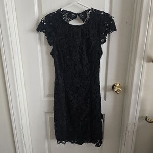 Lulu's Black Floral Lace Mini Dress